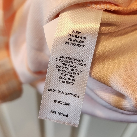 41 Hawthorn T-Shirt Dress Split Front Size Small Orange and White Check - Picture 7 of 13